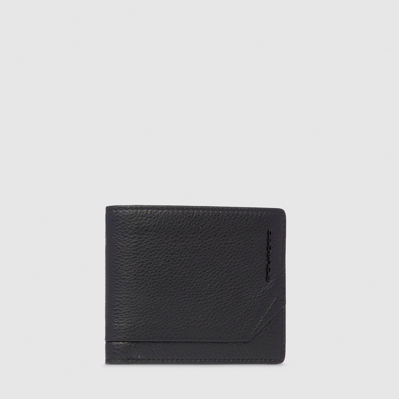 Portafoglio da Uomo Piquadro Than con Volantino Staccabile in Pelle Nero