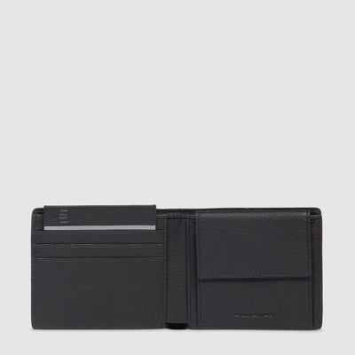 Portafoglio da Uomo Piquadro Than con Volantino Staccabile in Pelle Nero