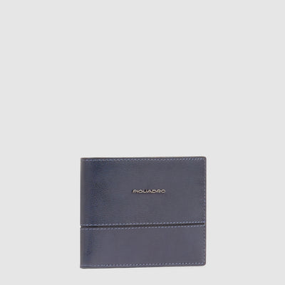 Portafoglio da Uomo Piquadro New Classic in Pelle con Porta Monete e Porta Documenti Rimovibile Blu