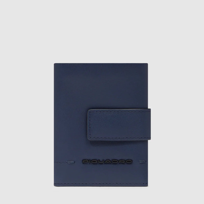 Portafoglio da Uomo Piquadro Trifold Compatto Blu