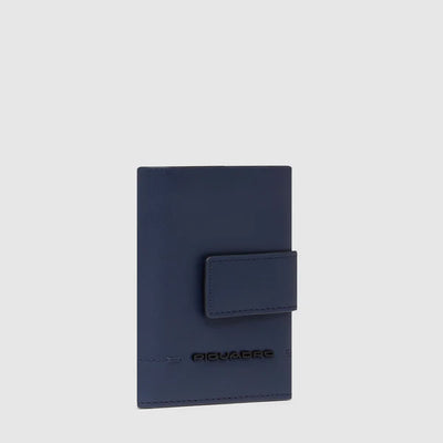 Portafoglio da Uomo Piquadro Trifold Compatto Blu