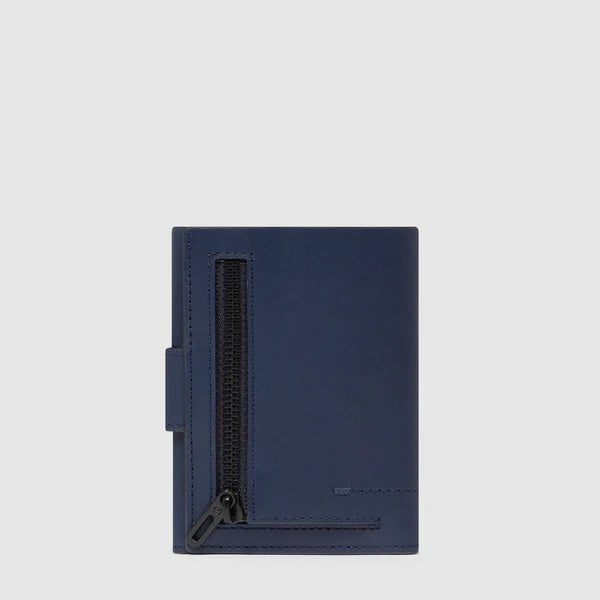 Portafoglio da Uomo Piquadro Trifold Compatto Blu