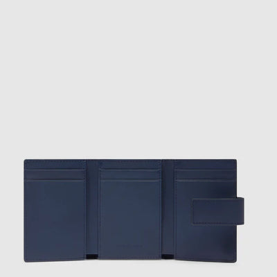 Portafoglio da Uomo Piquadro Trifold Compatto Blu