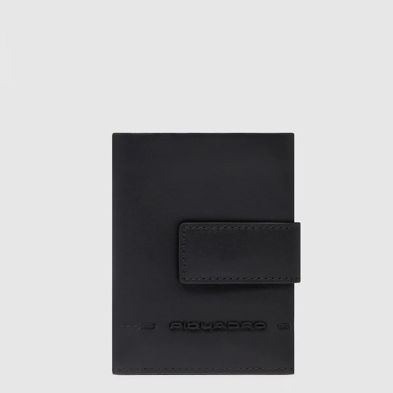 Portafoglio da Uomo Piquadro Trifold Compatto Nero