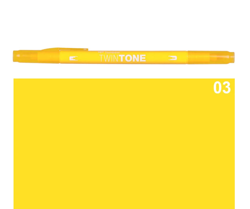 Marker Twin Tone Tombow con Doppia Punta Giallo
