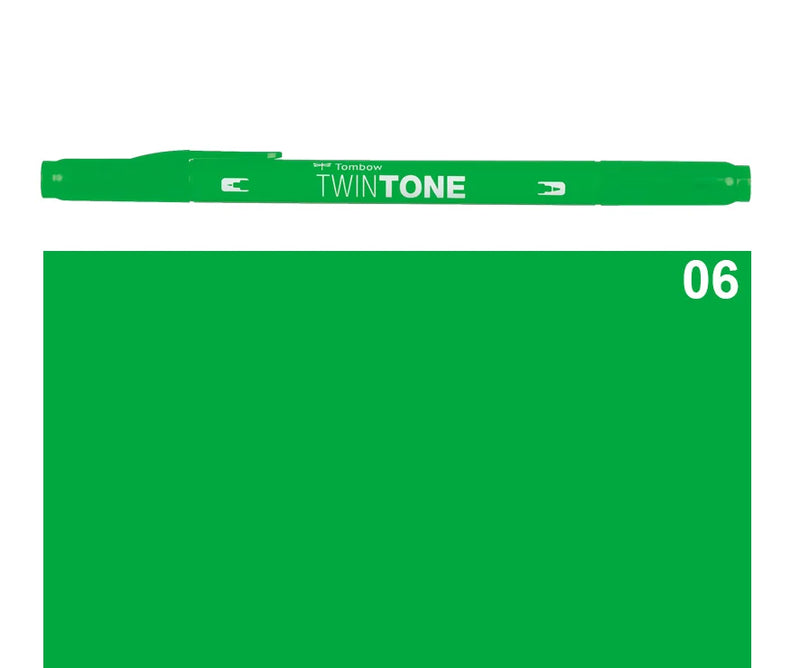 Marker Twin Tone Tombow con Doppia Punta Giallo Verdastro