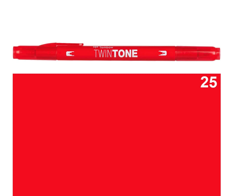 Marker Twin Tone Tombow con Doppia Punta Rosso