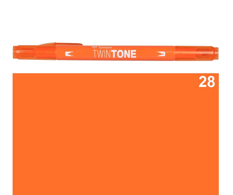Marker Twin Tone Tombow con Doppia Punta Arancio