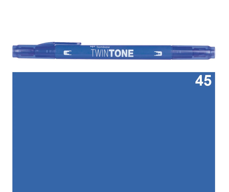Marker Twin Tone Tombow con Doppia Punta Blu Francese