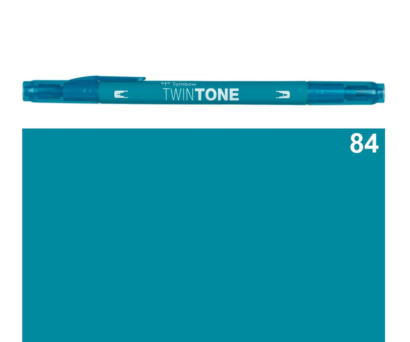 Marker Twin Tone Tombow con Doppia Punta Blu Turchese