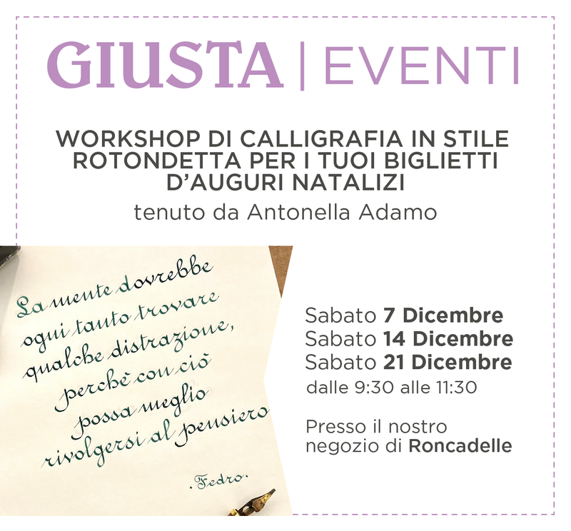 Workshop Calligrafia Rotondetta per Biglietti d&