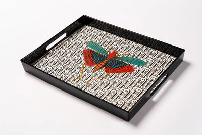 Vassoio Laccato Blue Shaker Insect 39 x 29 cm