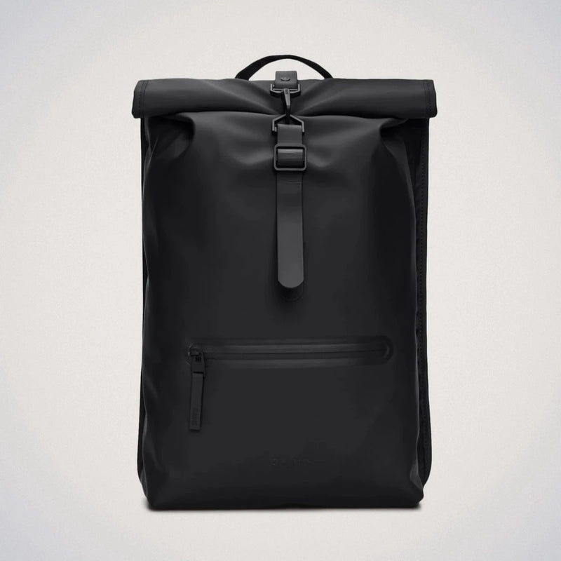 Zaino Rolltop Rucksack Impermeabile Nero Opaco