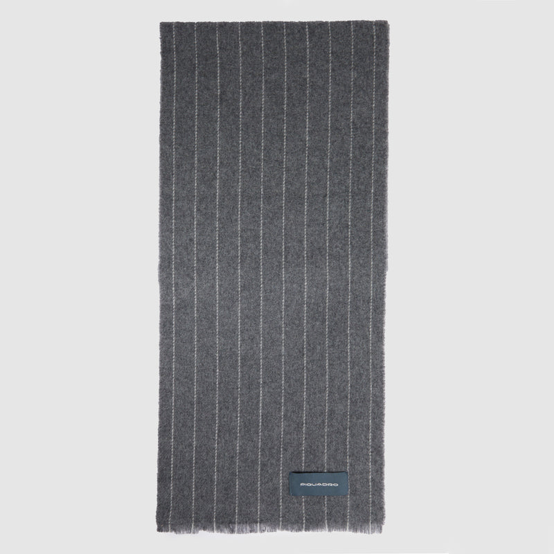 Sciarpa da Uomo Piquadro in Pura Lana al 100% Grigio