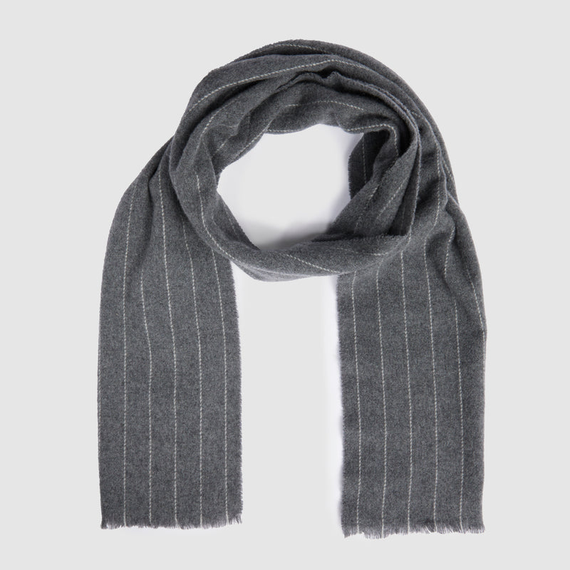 Sciarpa da Uomo Piquadro in Pura Lana al 100% Grigio