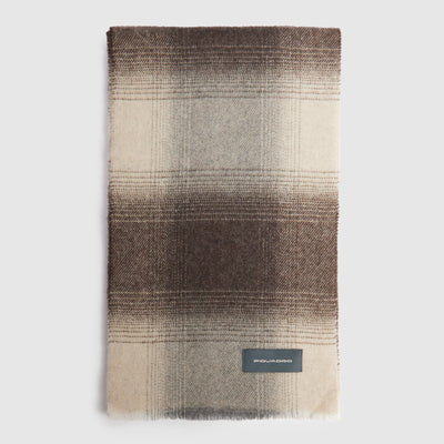 Sciarpa da Uomo Piquadro in Pura Lana al 100% Marrone e Bianco