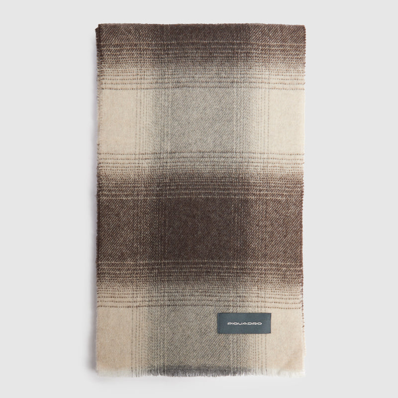 Sciarpa da Uomo Piquadro in Pura Lana al 100% Marrone e Bianco