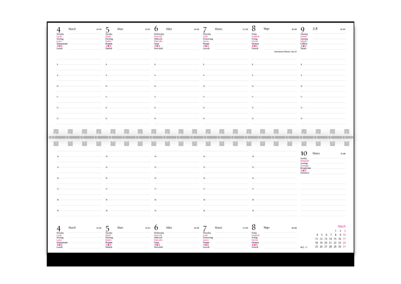 Planning Settimanale Weekly Pattern Blu 30 x 10 cm