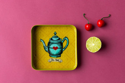 Svuotatasche Blue Shaker in Metallo Tea Party 15 x 15 cm