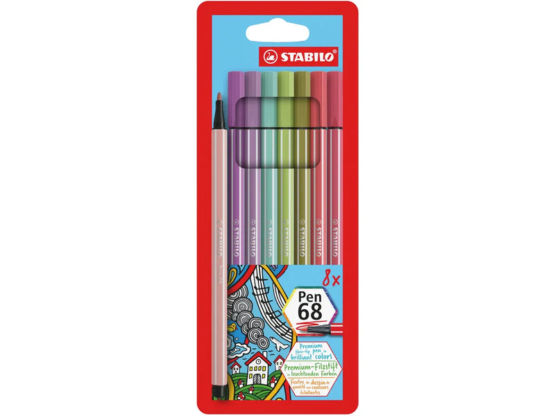 Pennarelli Stabilo Pen 68 New Pastel Colors - 8 pezzi