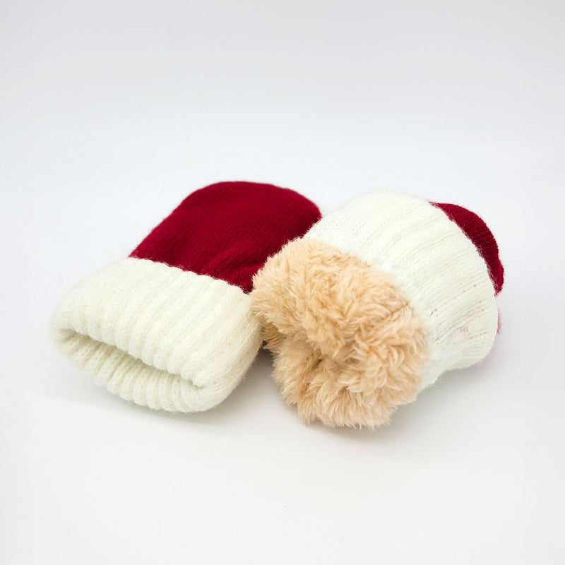 Guanti Maglia Babbo Bianco e Rosso / Taglia: L