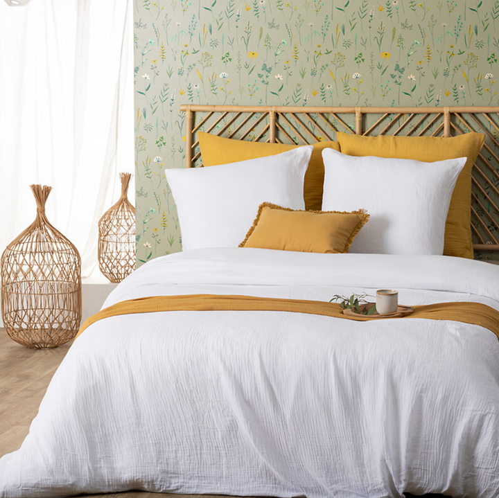 Copripiumino con Federa in Cotone Bianco Letto Martimoniale 260 x