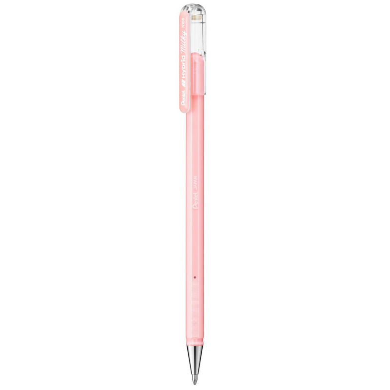 Penna a Gel Pentel Hybrid Milky 0,8 mm Rosa Pastel