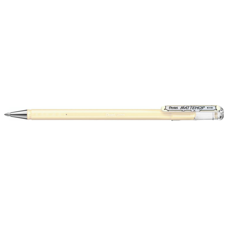 Penna Roller a Gel Pentel Hybrid Mattehop con Inchiostro Avorio con Finitura Opaca