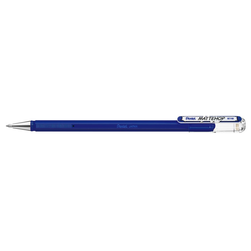Penna Roller a Gel Pentel Hybrid Mattehop con Inchiostro Blu con Finitura Opaca