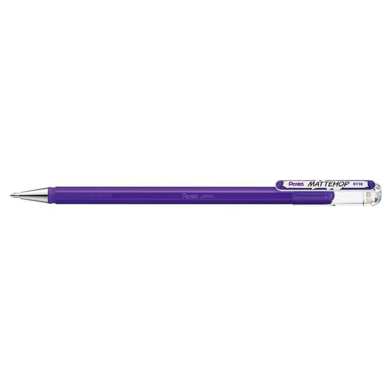 Penna Roller a Gel Pentel Hybrid Mattehop con Inchiostro Viola con Finitura Opaca