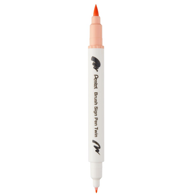 Pennarello a Base Acqua Pentel Brushsign Pen Twin a Doppia Punta Arancio Chiaro