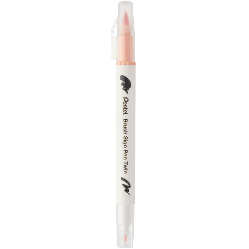 Pennarello a Base Acqua Pentel Brushsign Pen Twin a Doppia Punta Arancio Chiaro