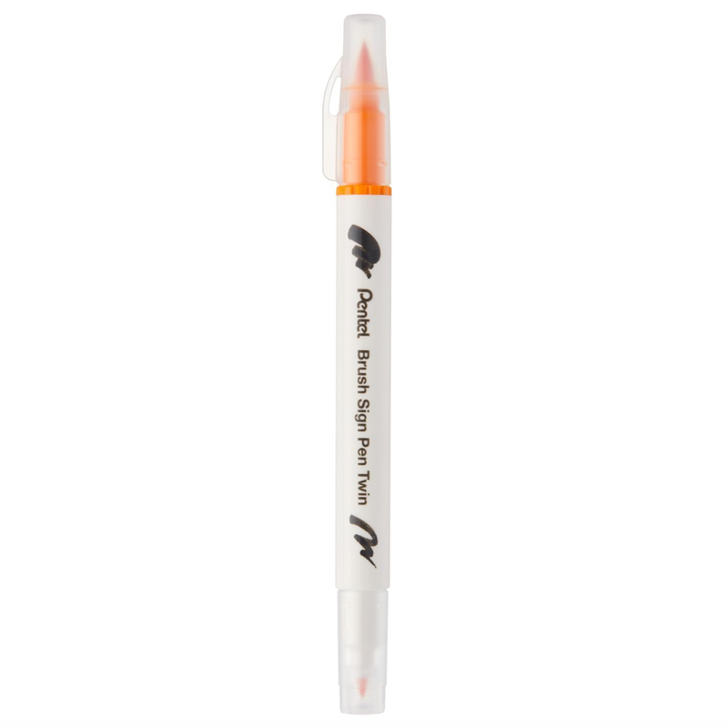 Pennarello a Base Acqua Pentel Brushsign Pen Twin a Doppia Punta Ocra