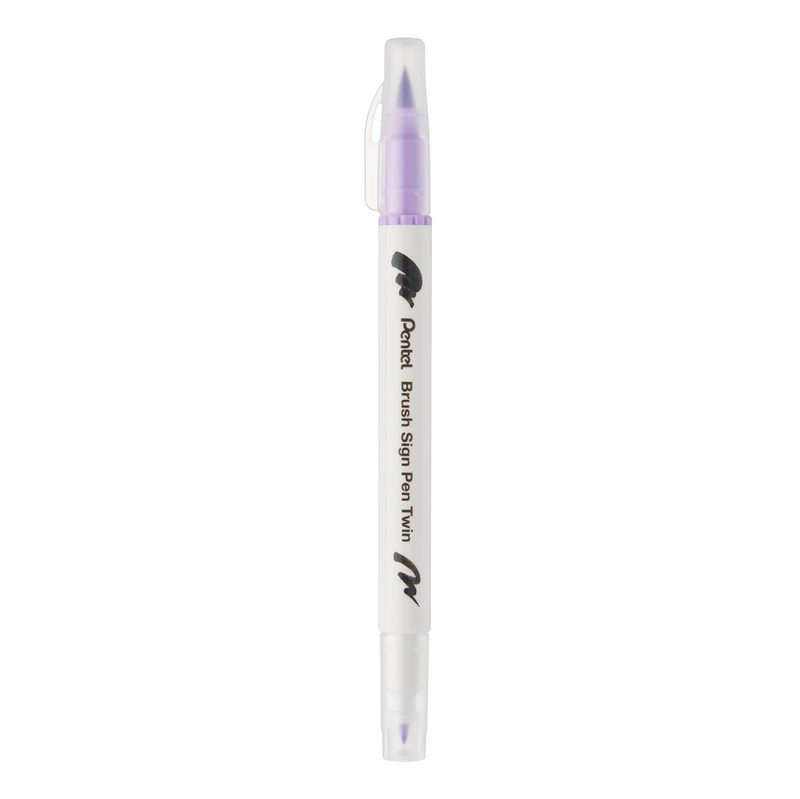 Pennarello a Base Acqua Pentel Brushsign Pen Twin a Doppia Punta Violetto