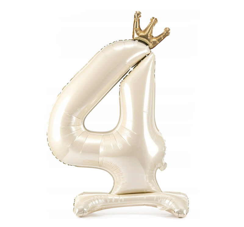 Palloncino in Foil Autoportante Gonfiabile ad Aria Crema Satinato 84 cm - Numero 4