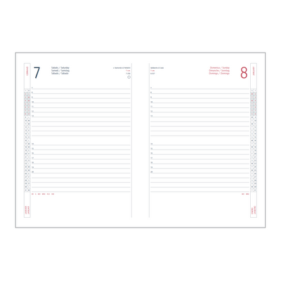 Agenda Giornaliera Intempo Bulk 2026 con Sabato e Domenica Separati Nero 15 x 21 cm