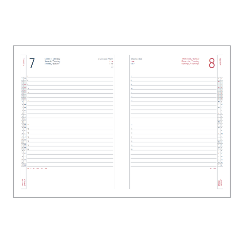 Agenda Giornaliera Intempo Bulk 2026 con Sabato e Domenica Separati Nero 15 x 21 cm