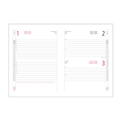 Agenda Giornaliera Intempo Bulk 2026 con Sabato e Domenica Accoppiati Bordeaux 15 x 21 cm