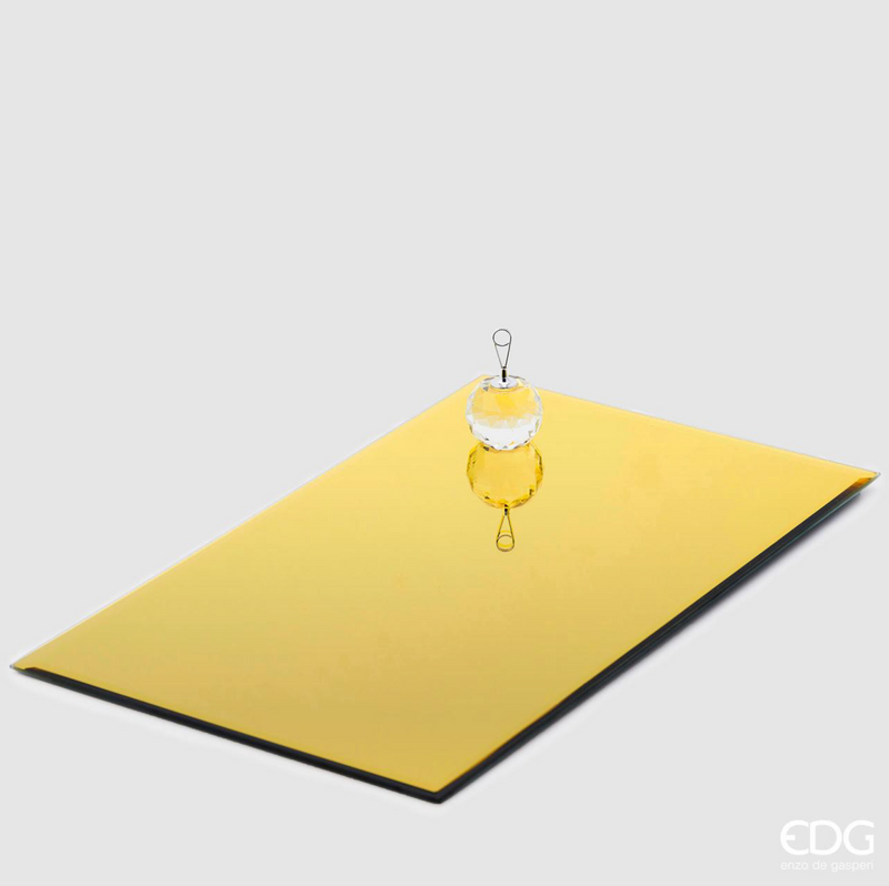 Base Specchio Rettangolare Oro 40 x 24,5 cm