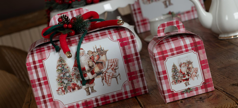 Scatola Baulotto Porta Panettone Santa&