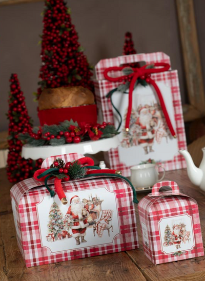 Scatola Baulotto Porta Panettone Santa's Home 330 x 250 x 390 mm