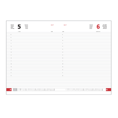 Agenda Giornaliera Intempo Bulk 2026 con Sabato e Domenica Separati Nero 21 x 30 cm