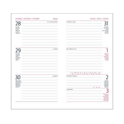 Agenda Settimanale Verticale Tascabile Intempo Bulk 2026 Bordeaux 8 x 15 cm