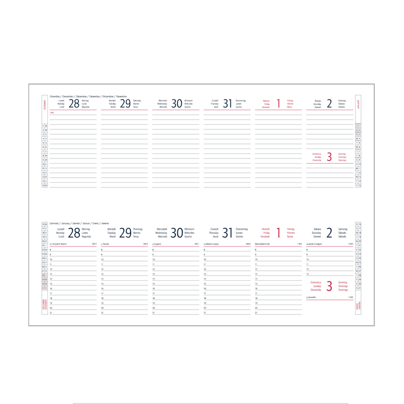 Planning Intempo Bulk 2026 Settimanale Verde 30 x 12 cm