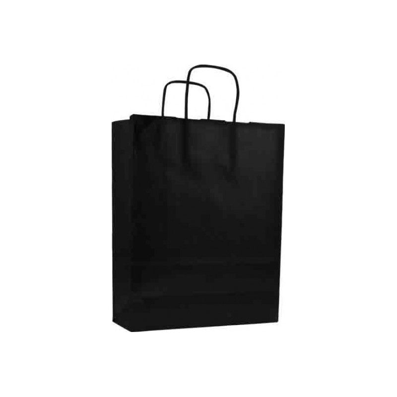 Borsa in Carta Kraft Stampata Nero 22 x 10 x 29 cm