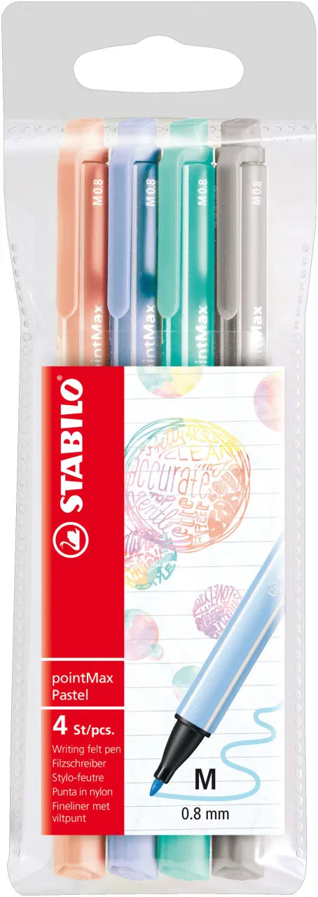 Pennarelli Stabilo PointMax Pastel - 4 pezzi