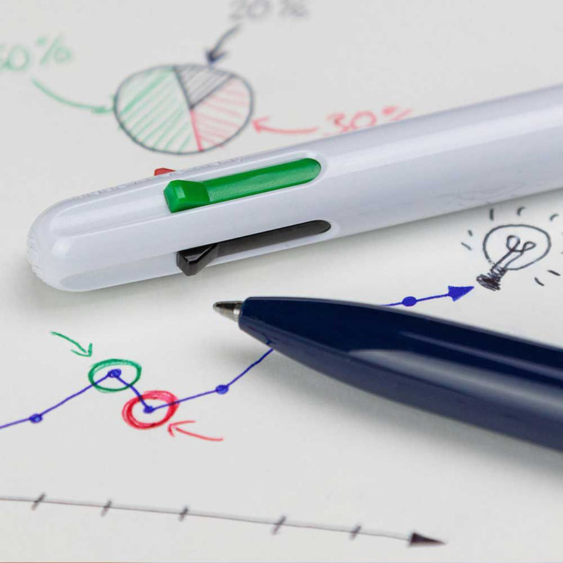 Penna a Sfera Schneider Take 4 a 4 Colori con Punta Media e Fusto Bianco