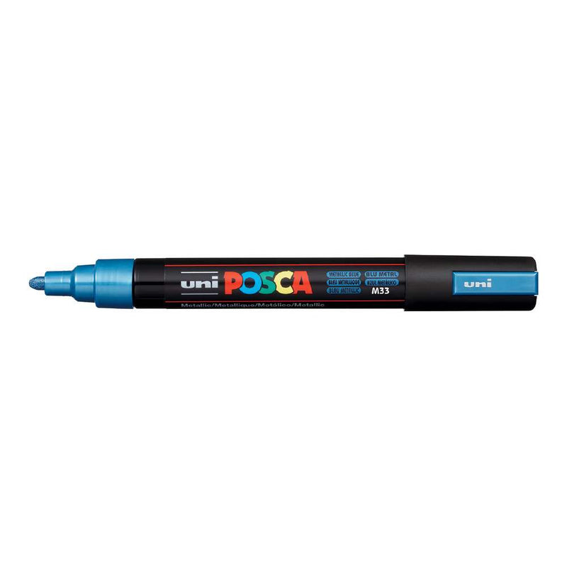 Pennarello Marcatore a Tempera Uni Posca a Punta Media Blu Metal