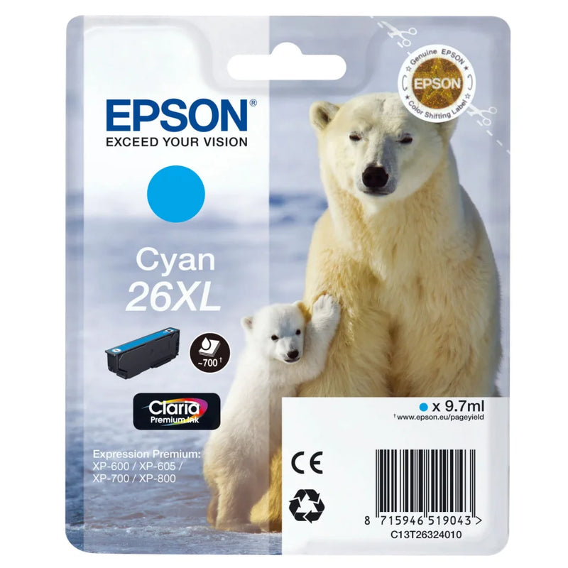 Cartuccia Originale Epson 26XL Ciano