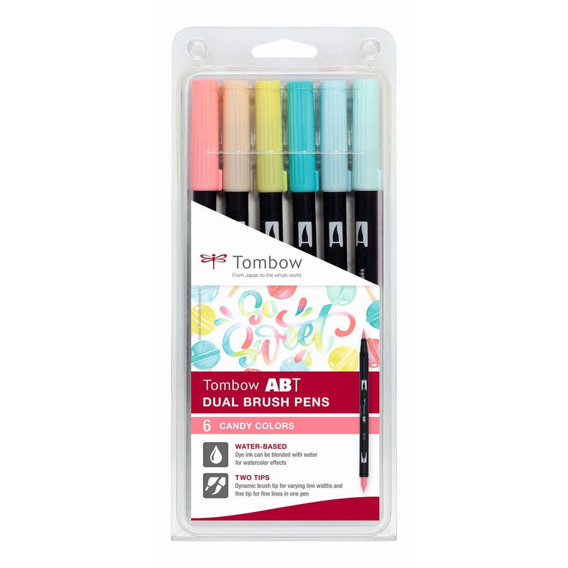 Pennarelli Tombow Dual Brush Colori Candy - 6 pezzi (1 OMAGGIO)